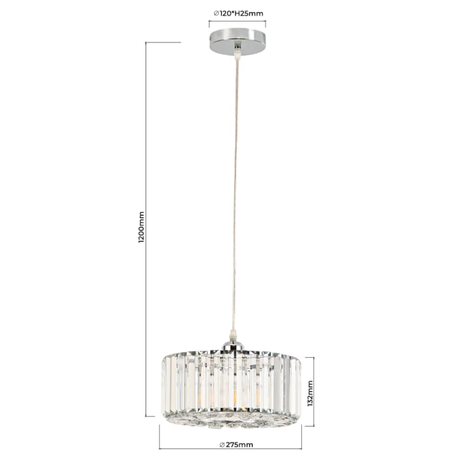 Lampa wisząca Light Prestige Vetro chrom 1 x E27 1 szt.
