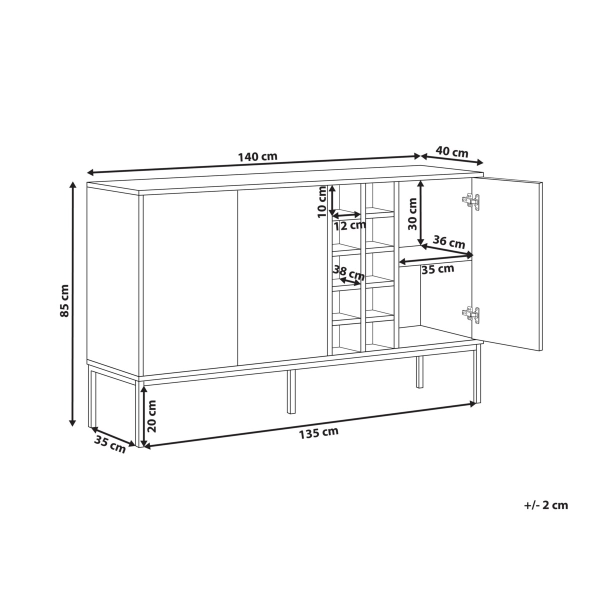 Szafka z półką na wino CARAQUET Ciemnobrązowy