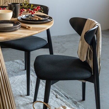 Krzesło drewniane do jadalni 80x45x45 cm czarne OLBIA