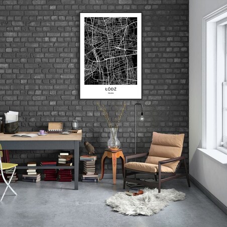 plakat łódź mapa 50x70 cm