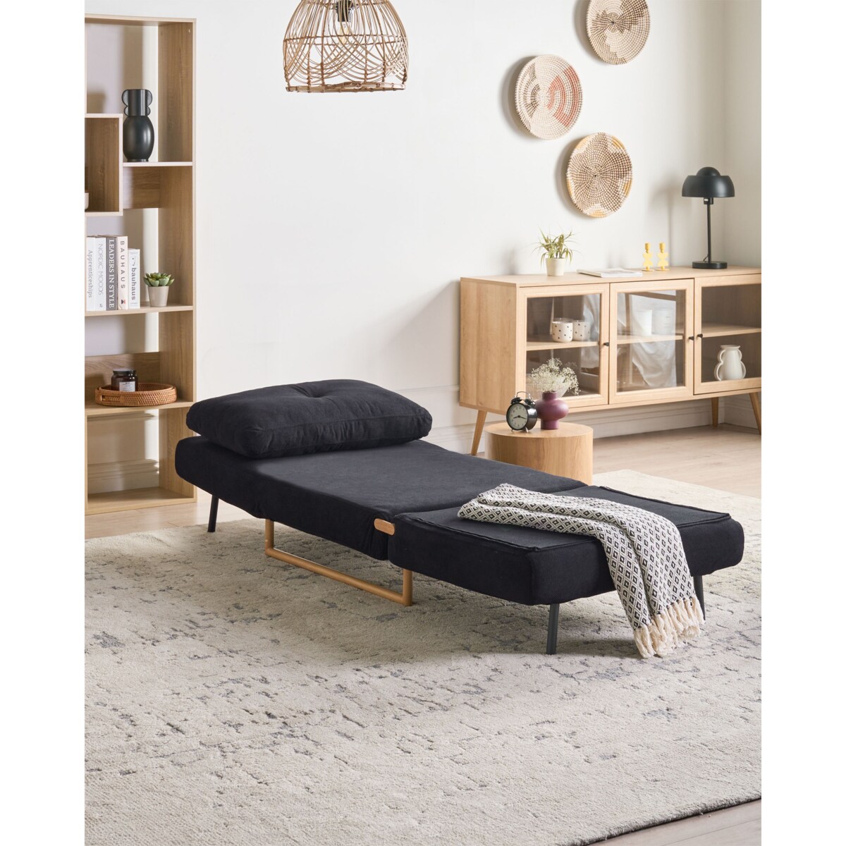 Sofa rozkładana jednoosobowa JERSLEV Czarny