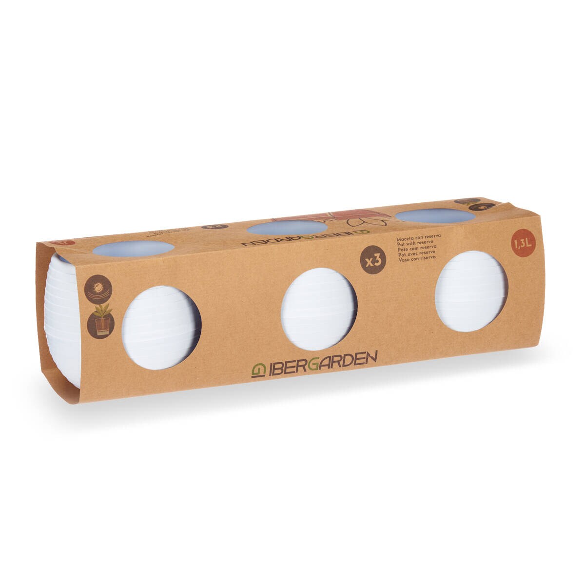 Doniczki samonawadniające, plastikowe, 3 sztuki, Ø 14 cm