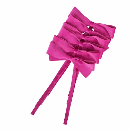 Aksamitne kokardki Fuchsia Bows - 6 sztuk