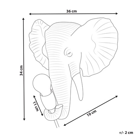 Słoń Lampa ścienna ELEPHANTI Złoty