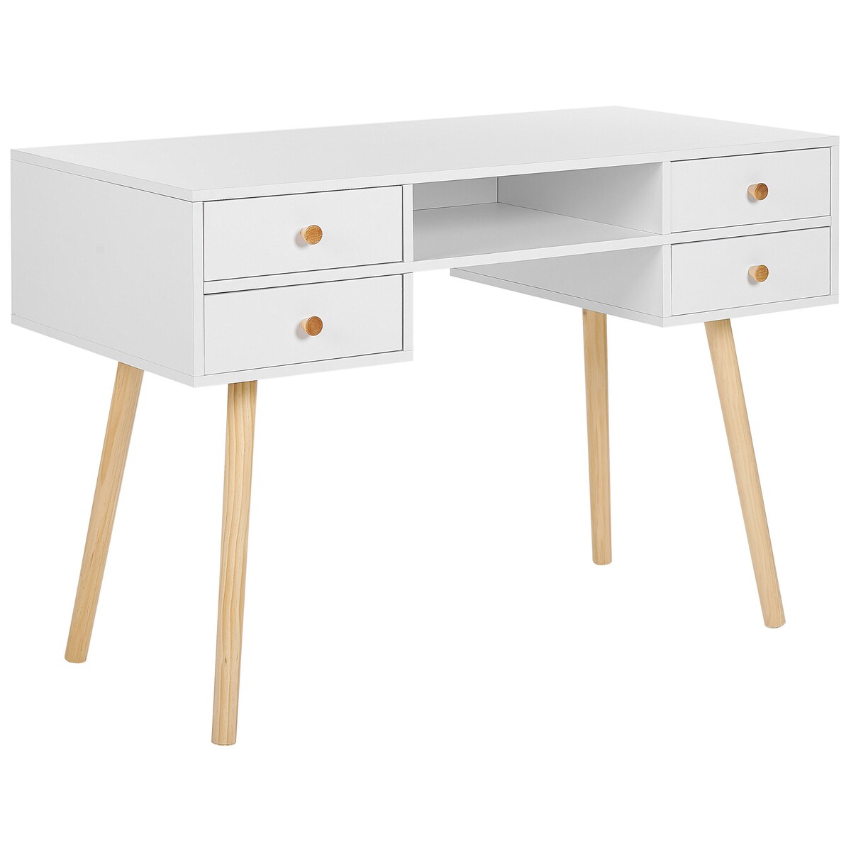 Biurko LEVIN 110 cm 55 cm z szufladami Biały