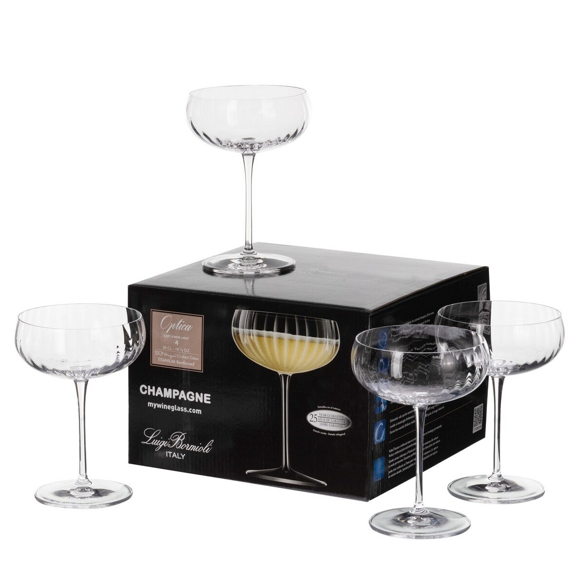 Kieliszki do szampana Ottico 4szt. 300ml, 10 x 8 x 15 cm
