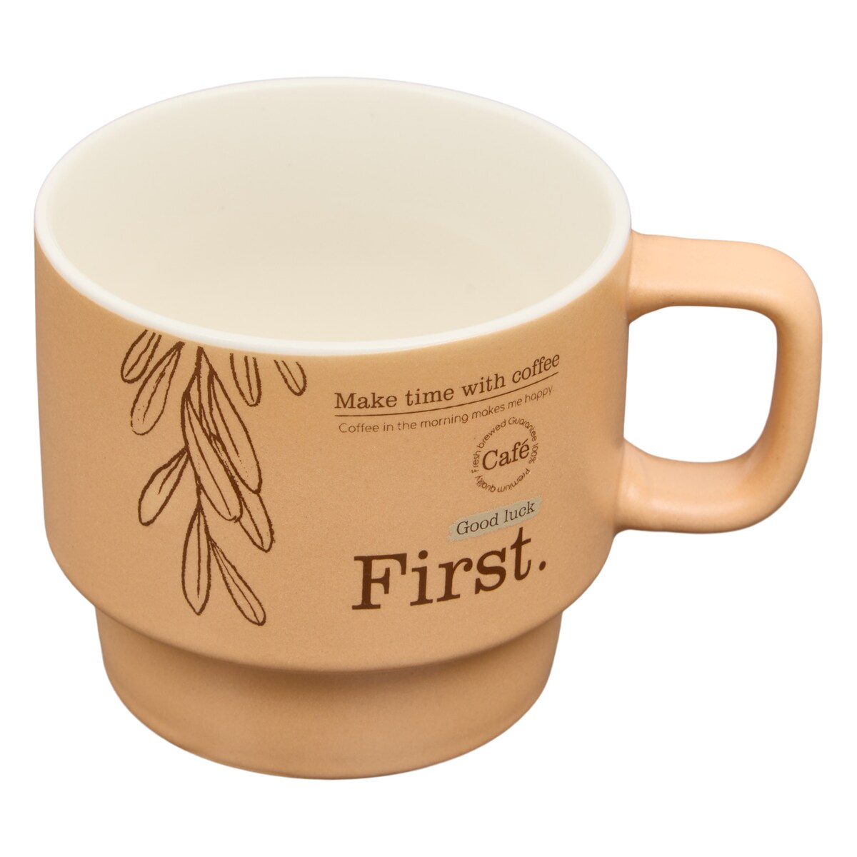 Zestaw 4 kubków WELLNESS na stojaku, porcelana, 220 ml