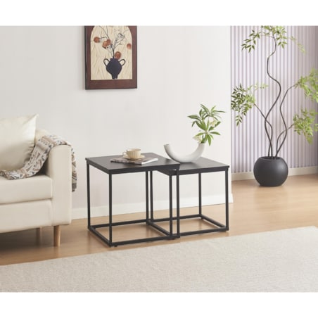 DUPLEX ZESTAW STOLIKÓW KAWOWYCH 2 szt. 50/45 cm CZARNY