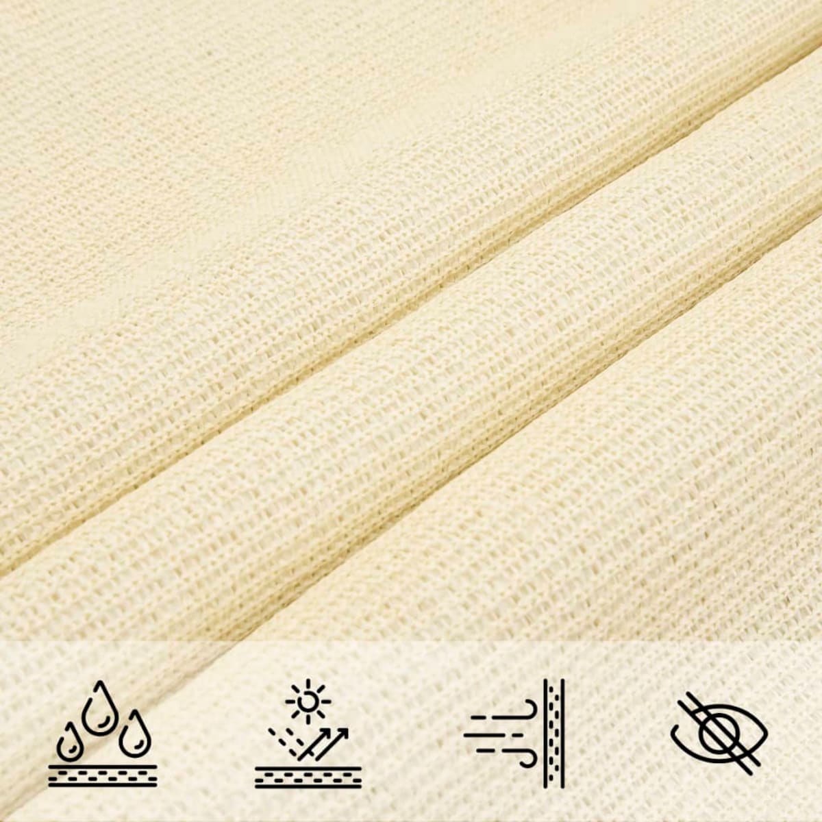 vidaXL Żagiel przeciwsłoneczny, 160 g/m², kremowy, 5x6 m, HDPE