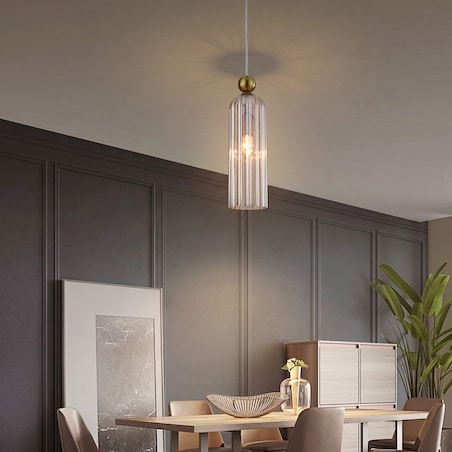 Wisząca lampa Piega LP-939/1P smoked podłużny dymiony zwis nad wyspę kuchenną