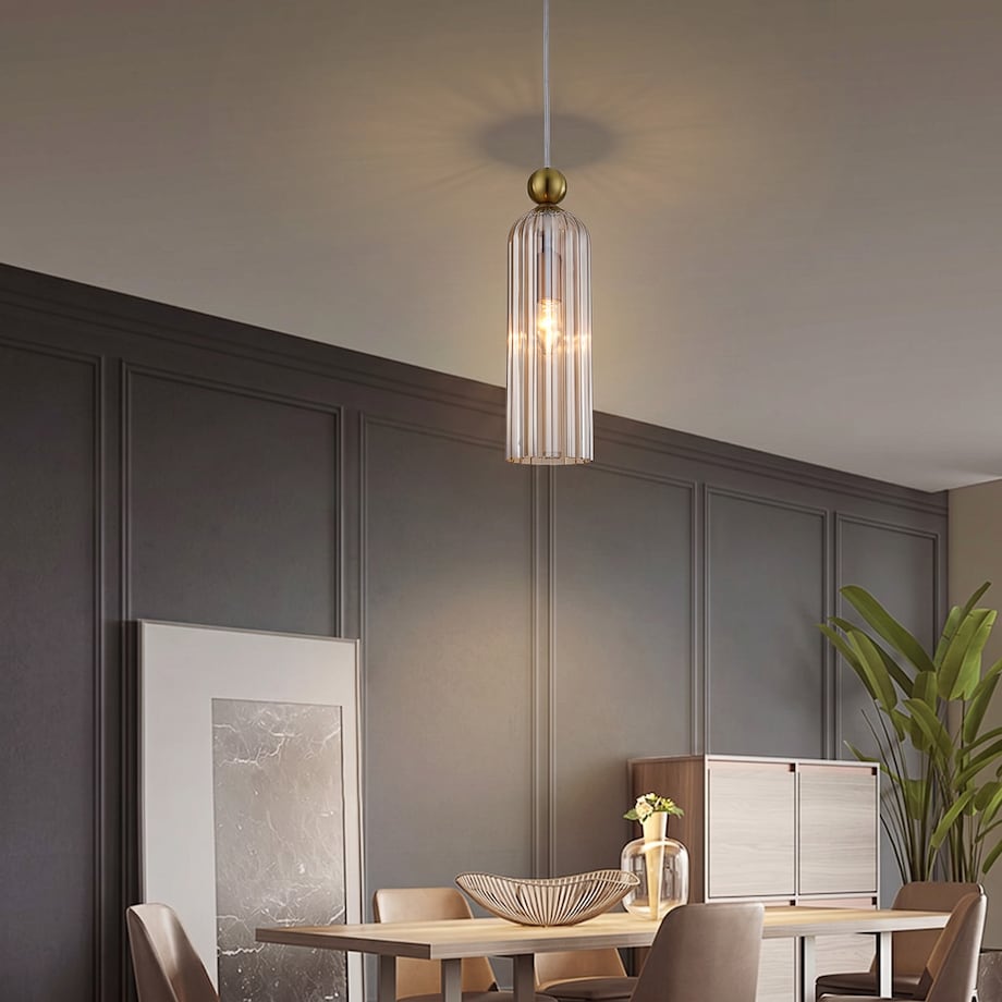 Wisząca lampa Piega LP-939/1P smoked podłużny dymiony zwis nad wyspę kuchenną