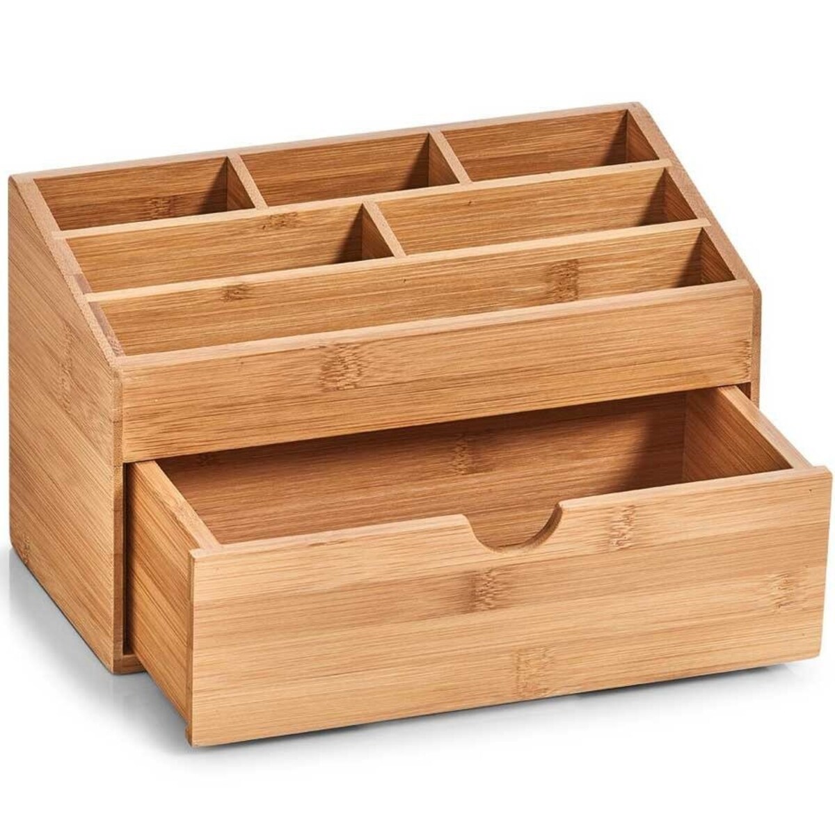 Organizer na kosmetyki, akcesoria biurowe - 7 przegródek, bambusowy, ZELLER