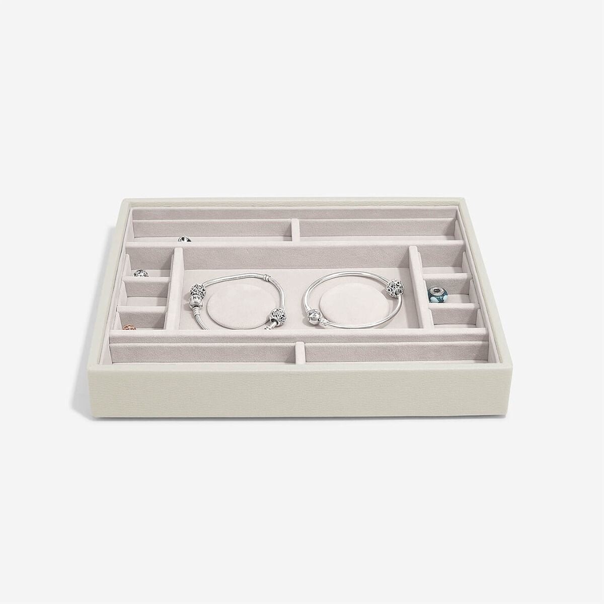 Szkatułka na charmsy Stackers jasnobeżowa z przegródkami