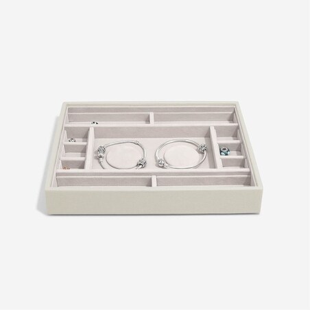 Szkatułka na charmsy Stackers jasnobeżowa z przegródkami