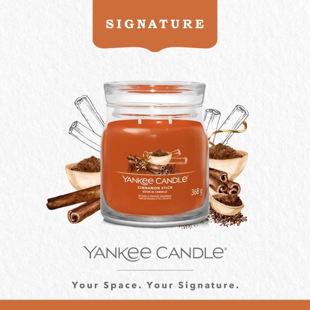 YC SIGNATURE – Świeca średnia CINNAMON STICK
