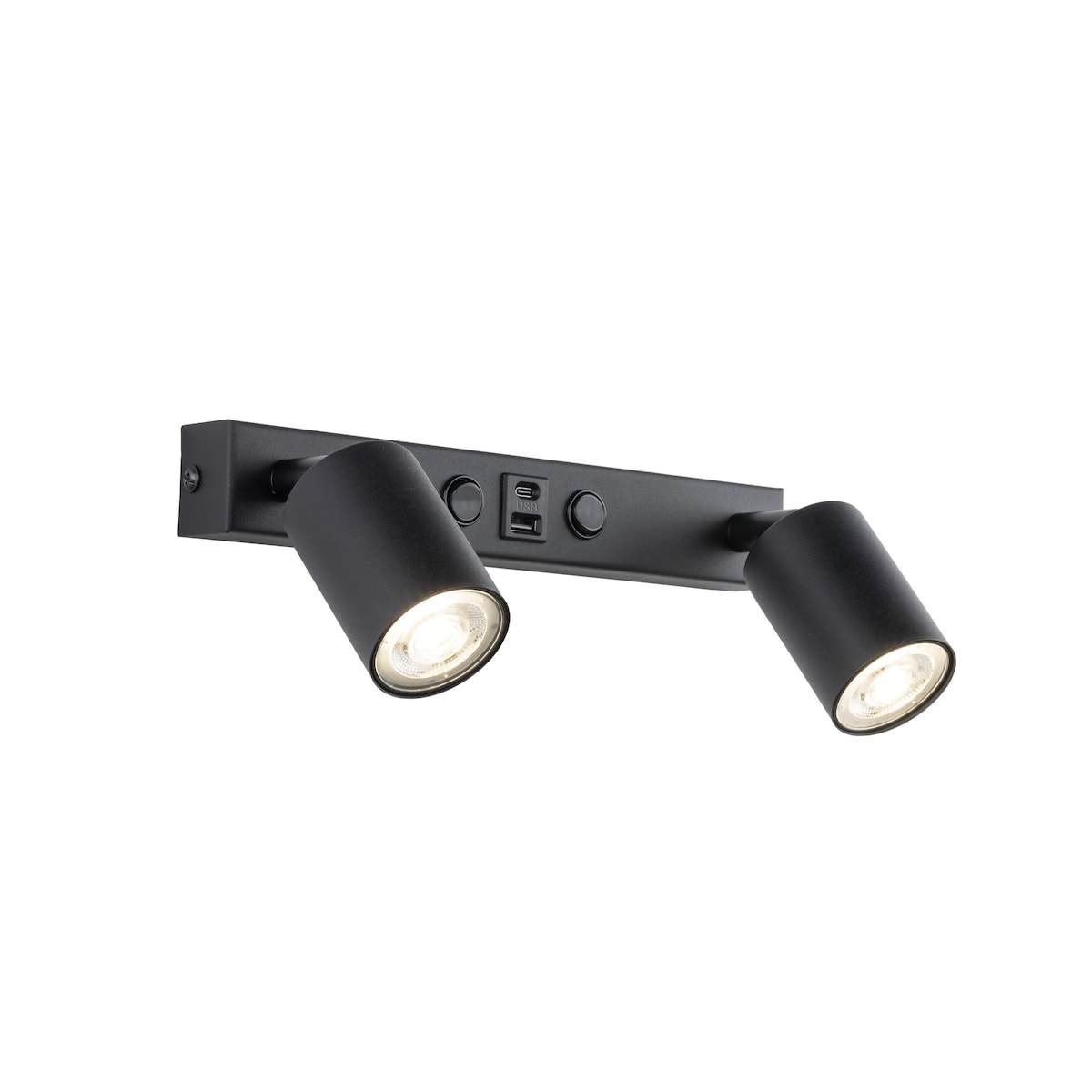 Kinkiet 2xGU10 z USB A+C i włącznikiem NEX BLACK 11356 TK Lighting czarny