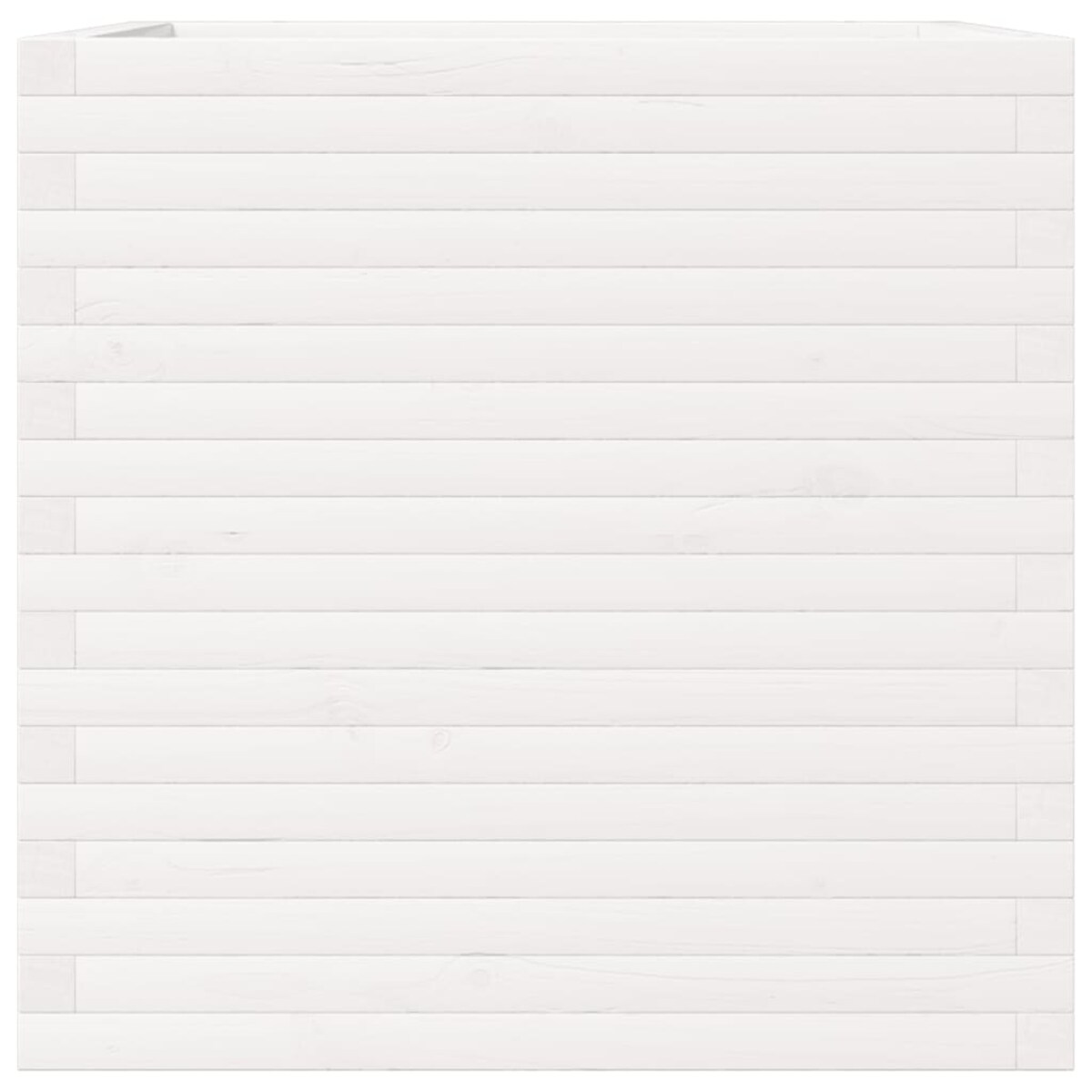 vidaXL Donica ogrodowa, biała, 70x70x68,5 cm, lite drewno sosnowe