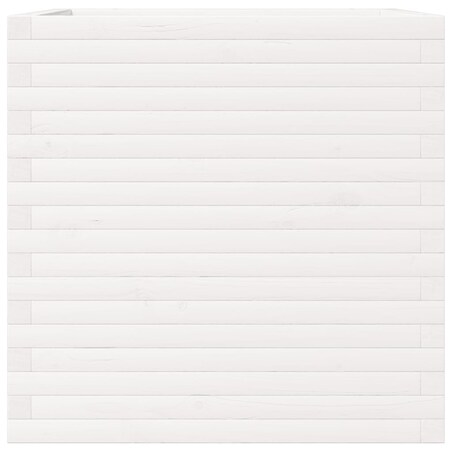 vidaXL Donica ogrodowa, biała, 70x70x68,5 cm, lite drewno sosnowe