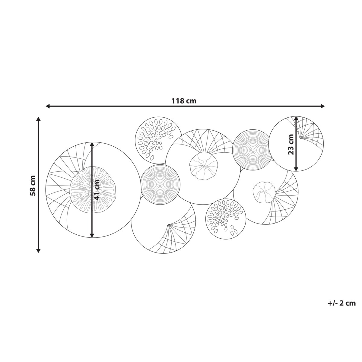 Dekoracja ścienna srebrno-czarna CESIUM
