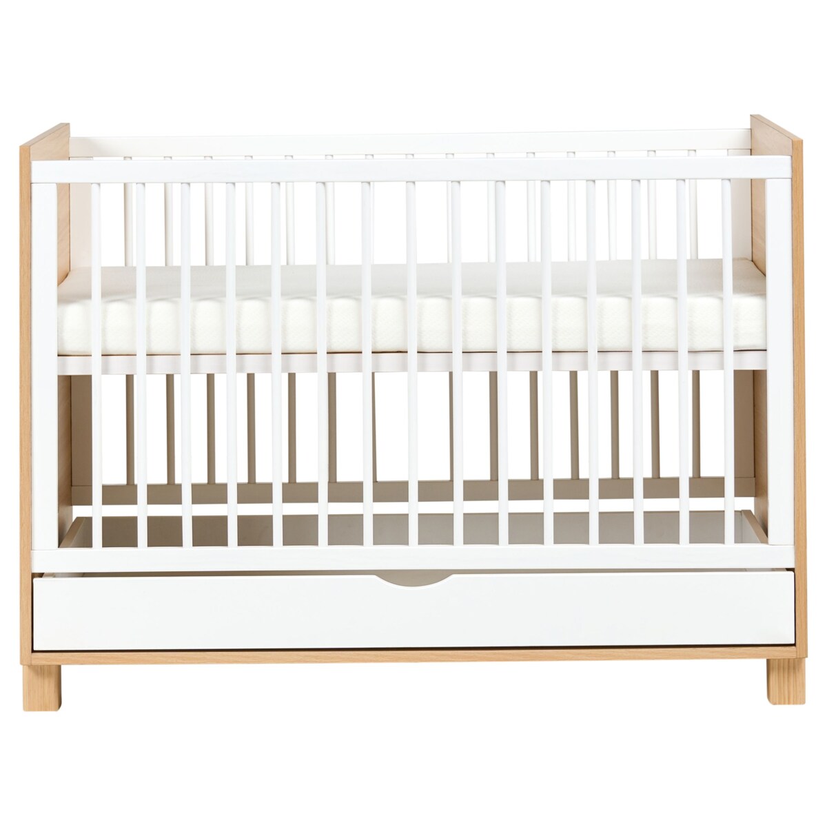 Łóżeczko dziecięce z szufladą GUNNAR 60 x 120 cm Biały