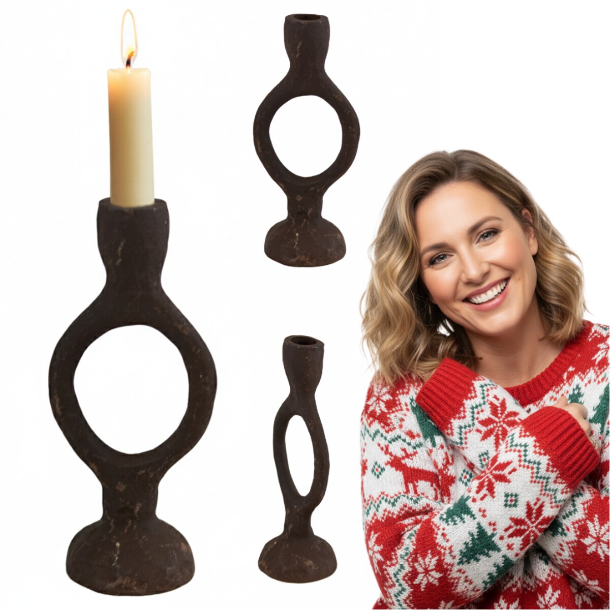 Świecznik Metalowy Na Jedną Świeczkę Uchwyt Na Świecę Stalowy Industrialny