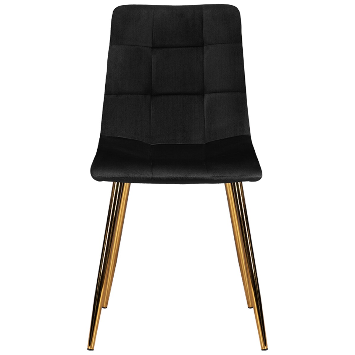 Krzesło tapicerowane czarne welurowe pikowane złote nogi glamour