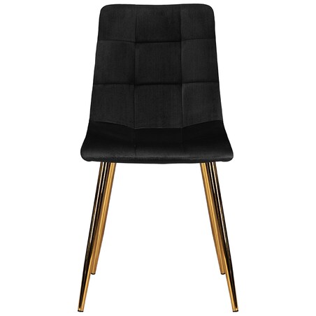 Krzesło tapicerowane czarne welurowe pikowane złote nogi glamour