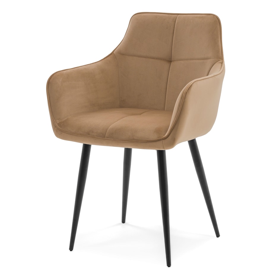 Krzesło tapicerowane welurowe QUATTRO velvet aksamit beżowe