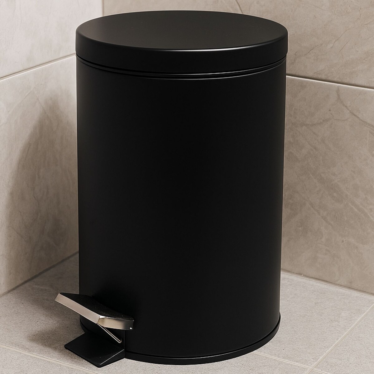 Kosz na śmieci NONI metalowy z pokrywą, 3 l