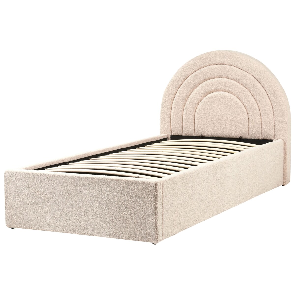 Łóżko z pojemnikiem Boucle ANET 90 x 200 cm Beżowy