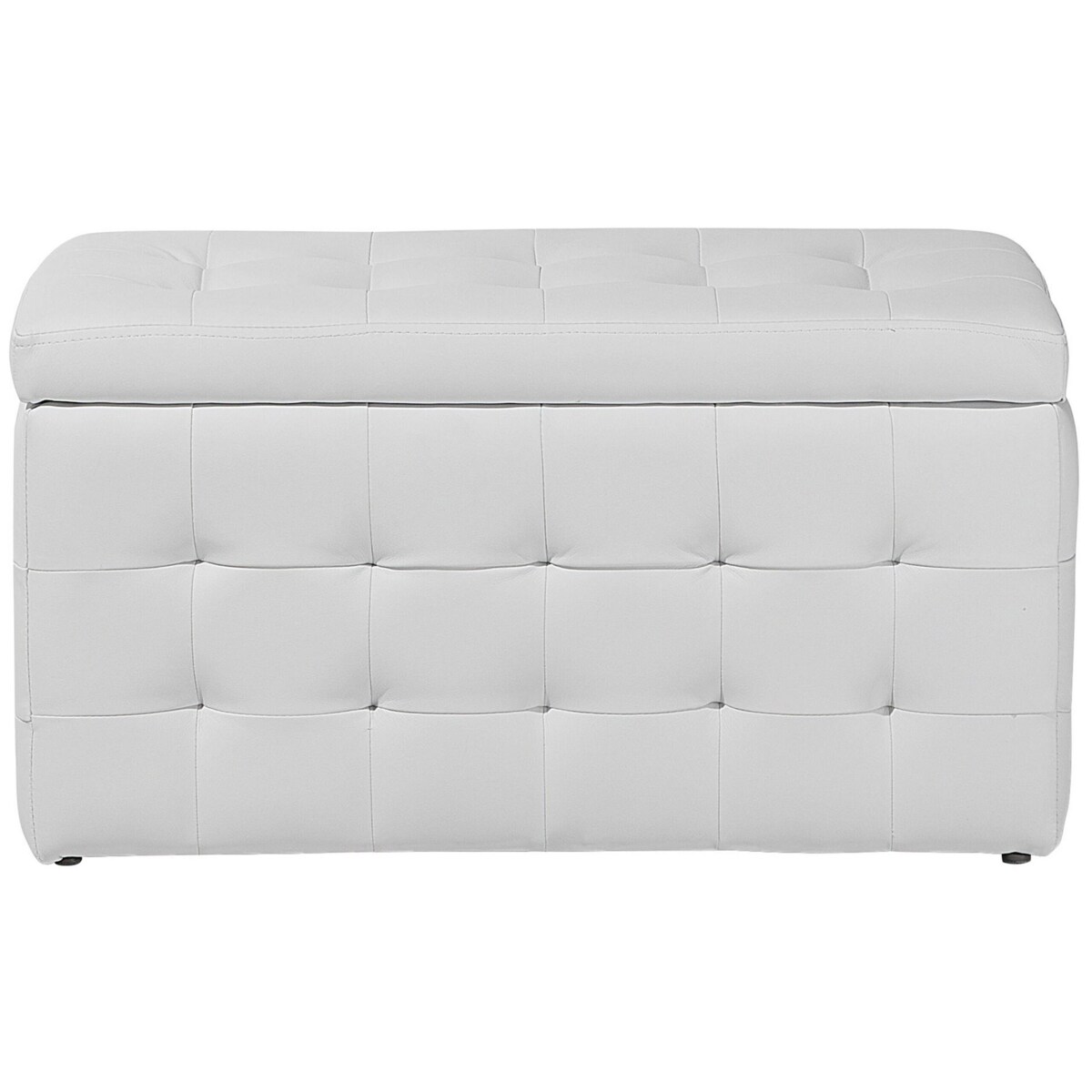 Puf ze schowkiem ekoskóra biały MICHIGAN