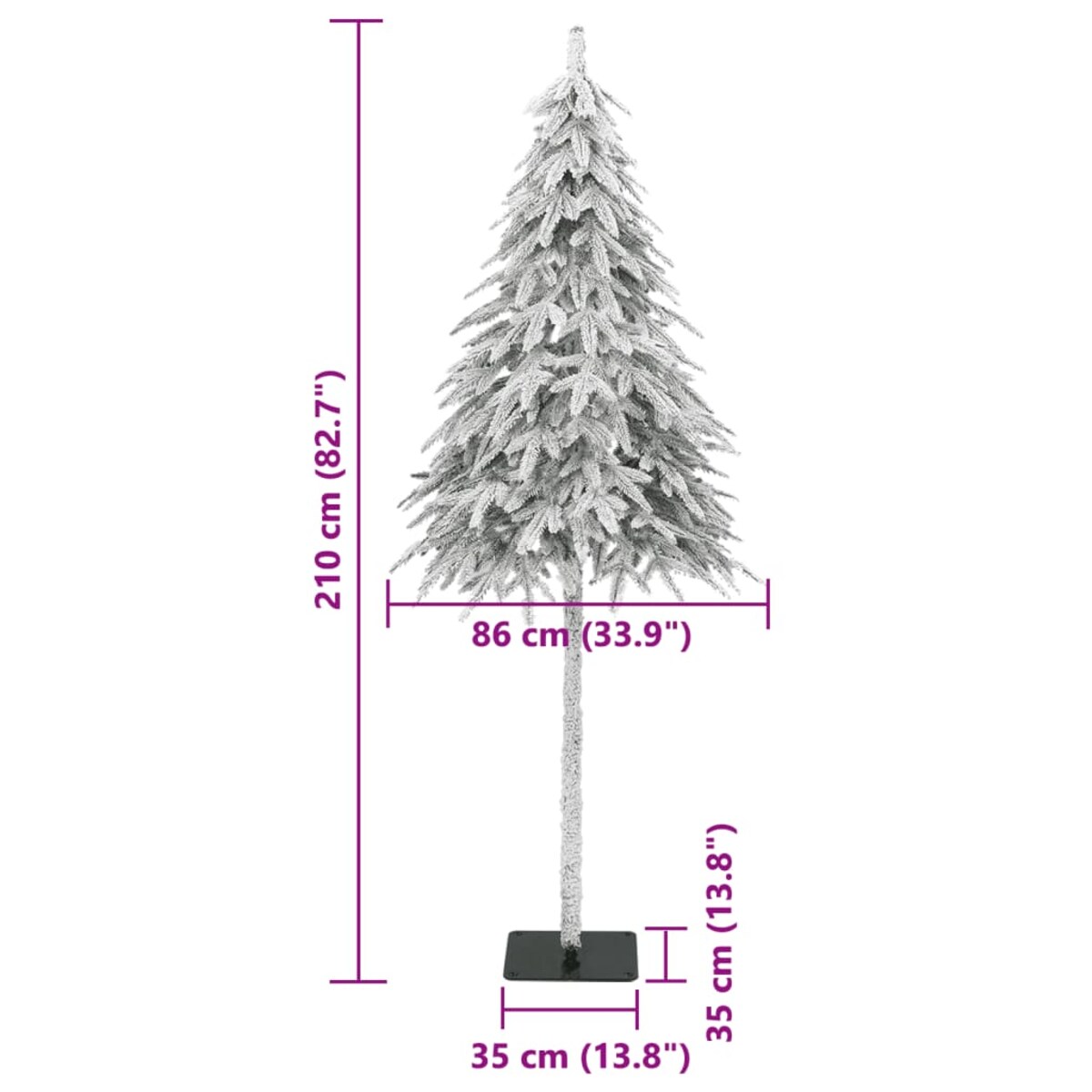 vidaXL Sztuczna choinka, ośnieżona, 210 cm