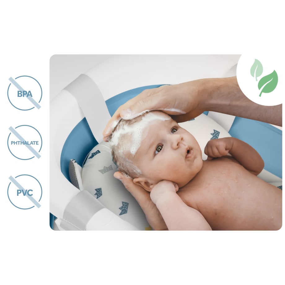 Wanienka składana dla dziecka niemowląt Ricokids termometr LCD poduszka + stojak