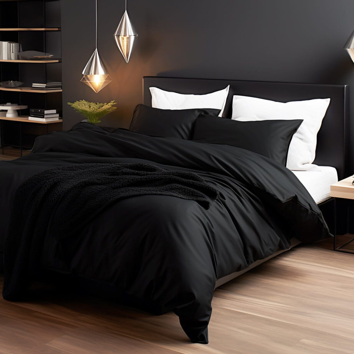 Poszewka satynowa 40x40 kolor Czarny