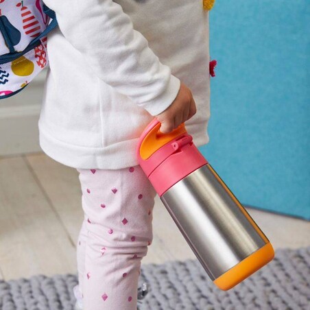 Butelka termiczna dla dzieci ze słomką 350 ml Strawberry Shake, b.box