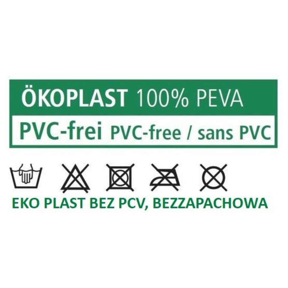 Kleine Wolke Philo Ekologiczna Zasłona prysznicowa zielona 180x200 cm PEVA bezzapachowa