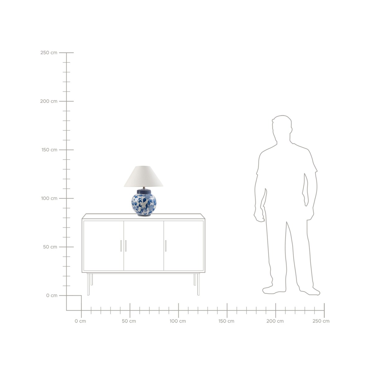 Lampa stołowa ARUNCA Porcelana Biały/ niebieski