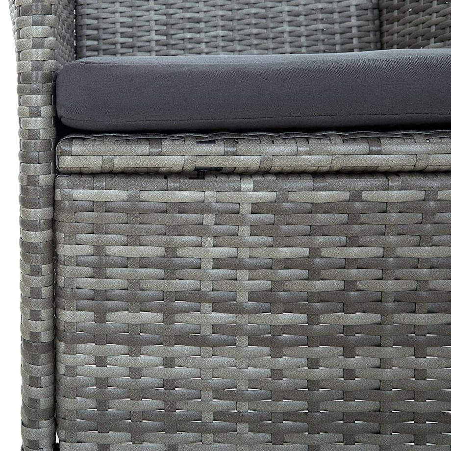 vidaXL 9-cz. zestaw mebli ogrodowych z poduszkami, rattan PE, szary