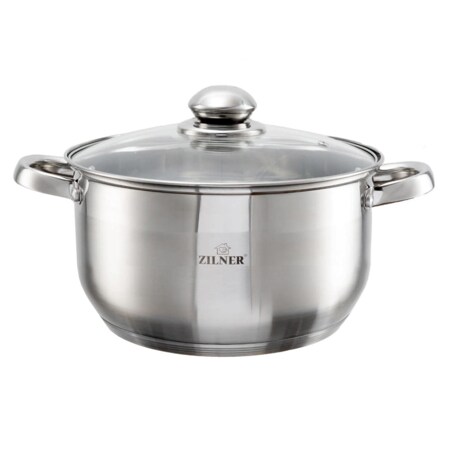 Garnek z grubym dnem 9 warstw stal nierdzewna indukcja gaz 6.1L 24cm ZILNER