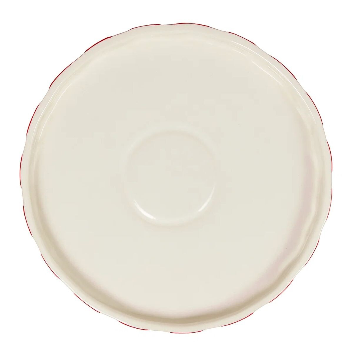 Ceramiczna patera świąteczna, czerwono-biała, Ø 27 cm