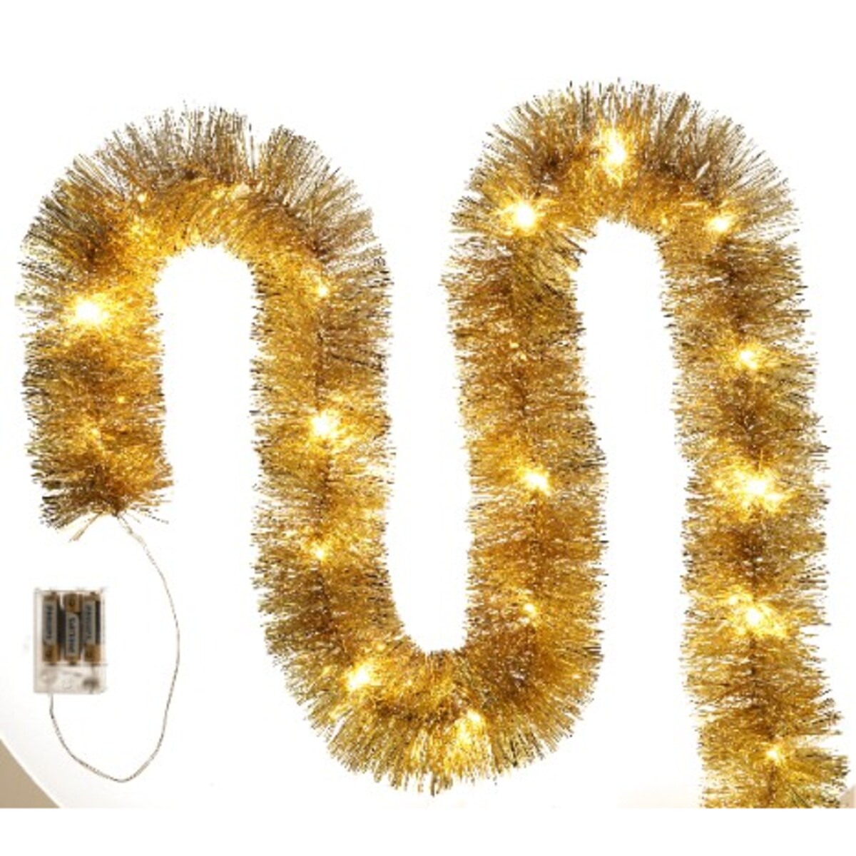 Łańcuch Led Choinkowy Złoty Na Baterie Świąteczny Na Choinkę 6 Metrów