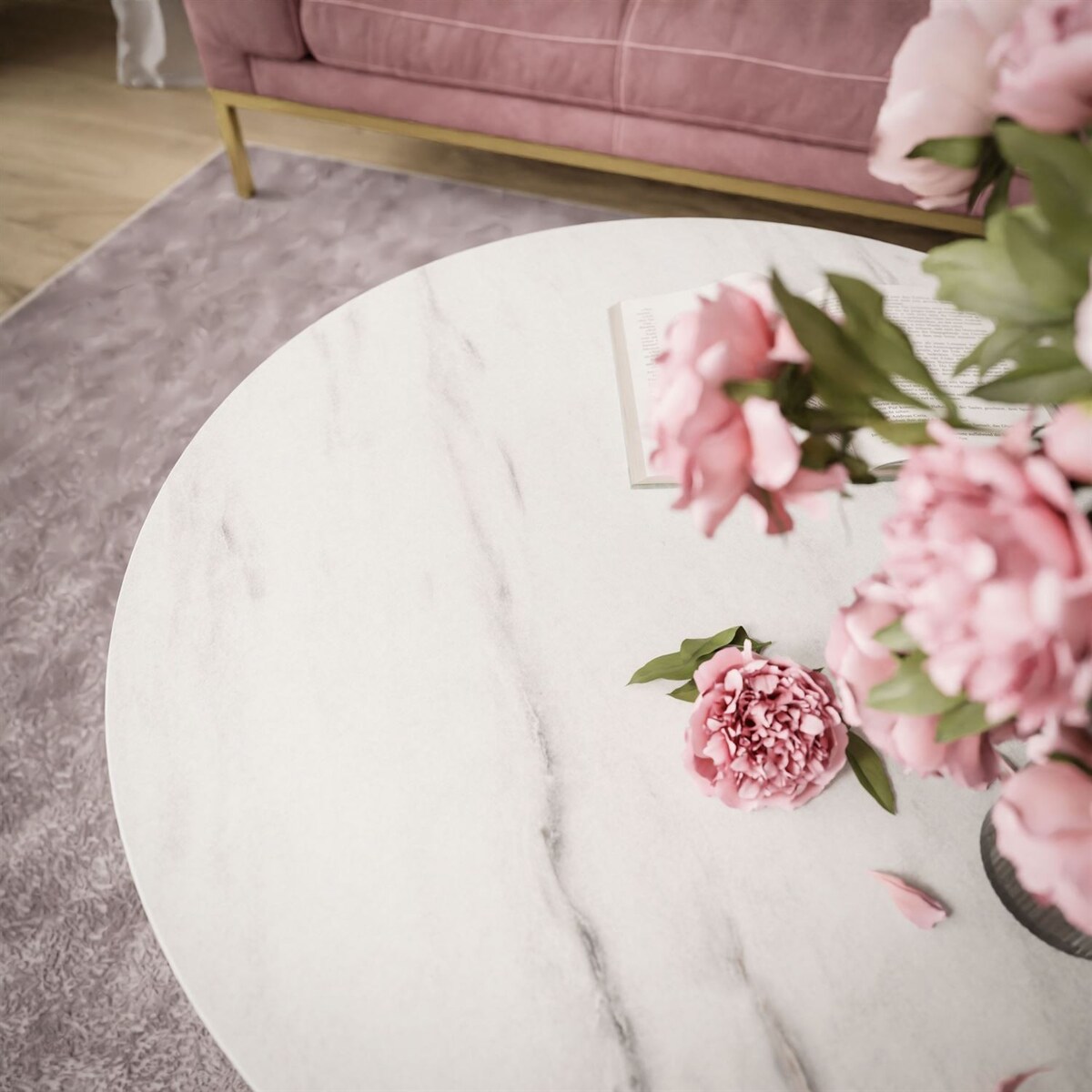 Stolik kawowy LORI 2w1 czarny marmur levanto