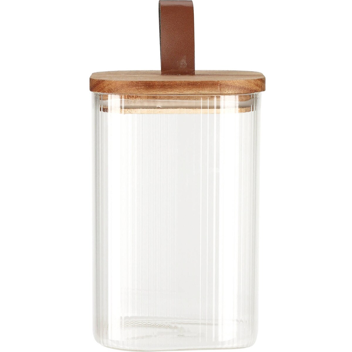 Szklany słoik z drewnianą pokrywką, hermetyczne zamknięcie