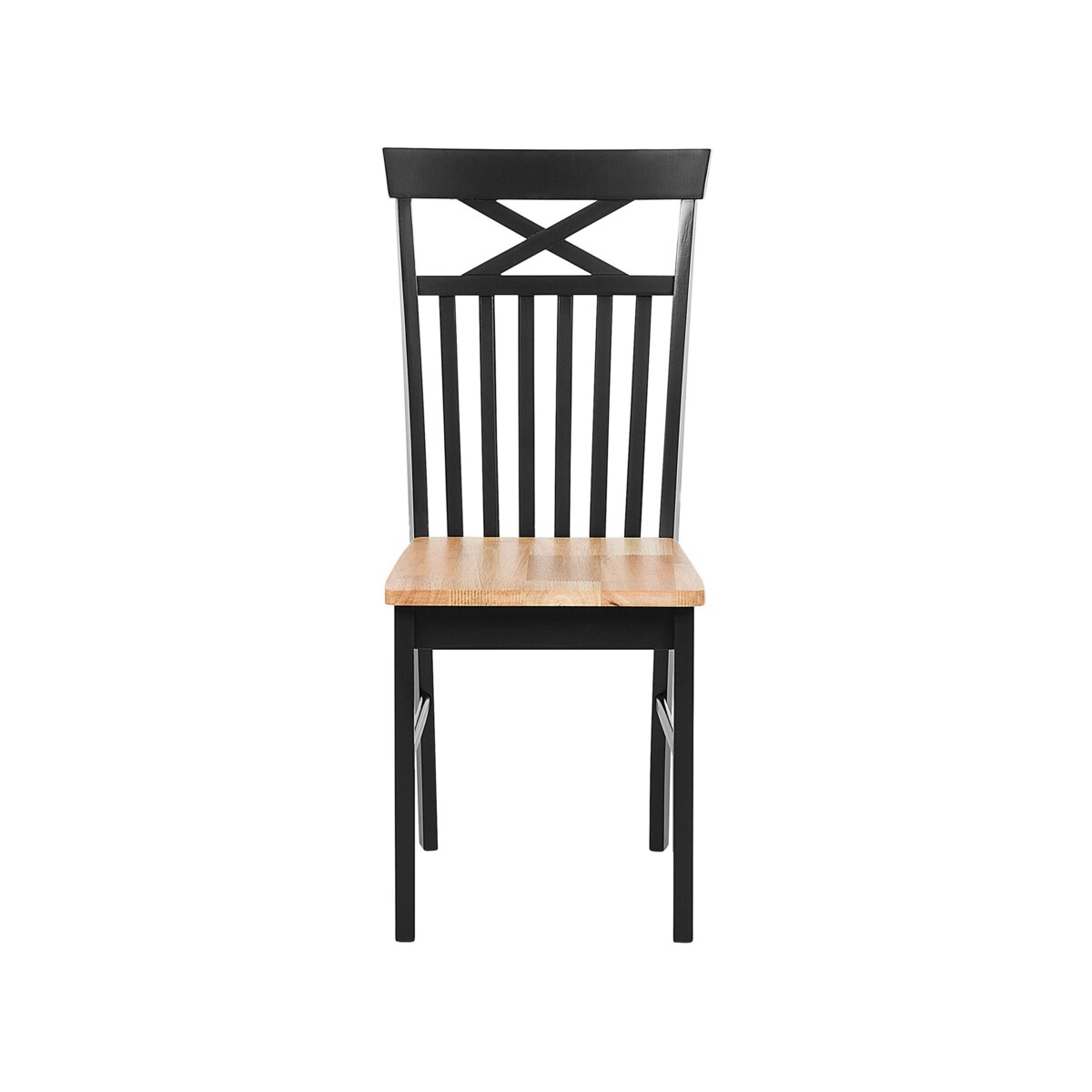 Zestaw do jadalni stół i 4 krzesła drewniany jasny z czarnym HOUSTON