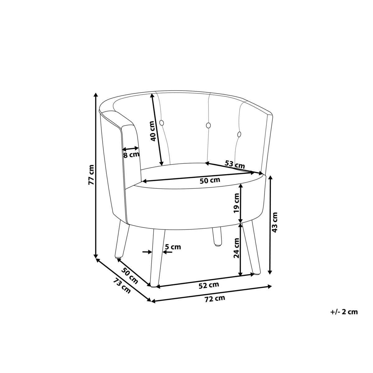 Fotel złamana biel ODENZEN