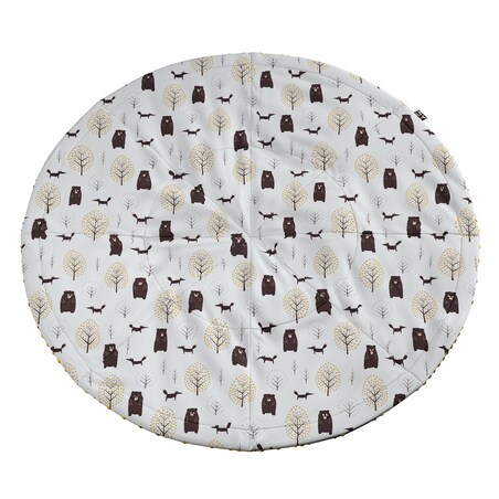 Mata okrągła, ecru-brązowy, 130cm, Magic Collection