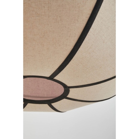 Lampa sufitowa lniana Patraix kremowo-czarna Ø70 cm