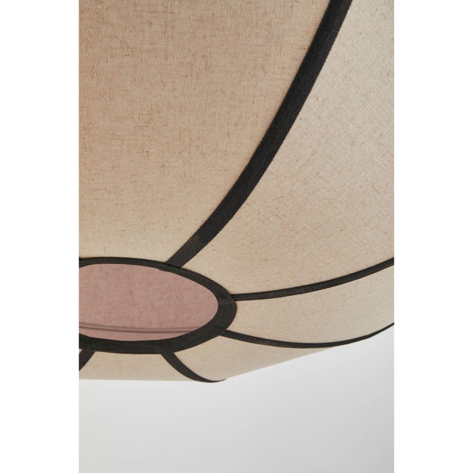 Lampa sufitowa lniana Patraix kremowo-czarna Ø70 cm