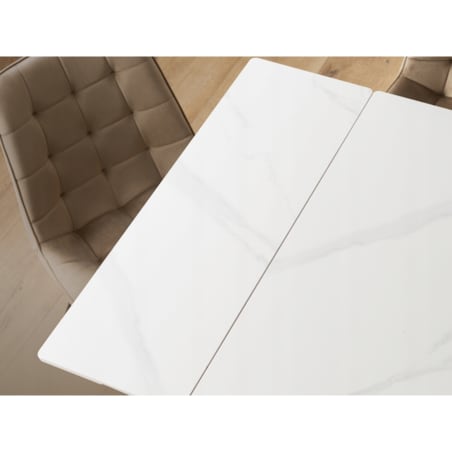 Stół ceramiczny rozkładany do jadalni biały 90-150 cm LARES