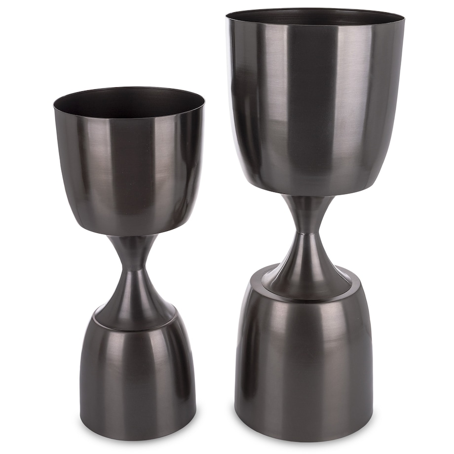 Osłonka na doniczkę 2 szt. czarna dwustronna 70x29 cm